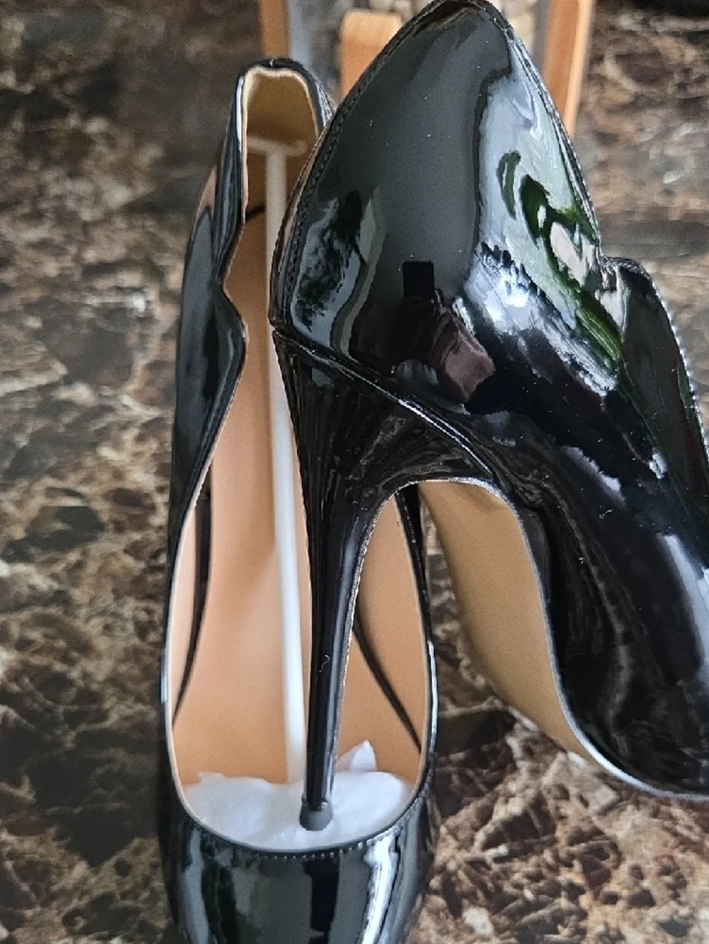 Black Patent Pointed-Toe High Heel Pumps
